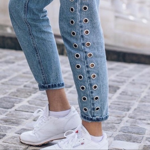 Denim - NEW Couture Denim Jeans Grommet Detail 28 x 29